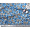 thumbnail image 1 of Soimoi Blue Satin Silk Fabric Dot & Flower Hand Drawn Print Fabric by Yard 42 Inch Wide, 1 of 3