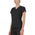 thumbnail image 3 of Adar Scrub Set for Women - Curved V-Neck Scrub Top & Tapered Drawstring Scrub Pants - 4402 - Heather Grape - XL, 3 of 7
