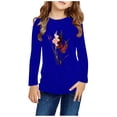 thumbnail image 1 of RXIRUCGD Chemises à Manches Longues pour Filles, Col Rond Mignon, Blouses Décontractées Élégantes (Bleu, Taille : 7 Ans), 1 of 5