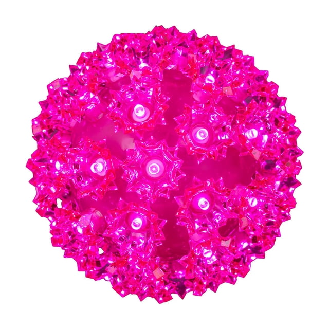 Novelty Lights LED 6in 50 Light Starlight Sphere, Pink, Ornament Ball Light, 5ft Hanging Cord with S Hook, 12ft Power Cord with Stackable Plug, Commercial Grade