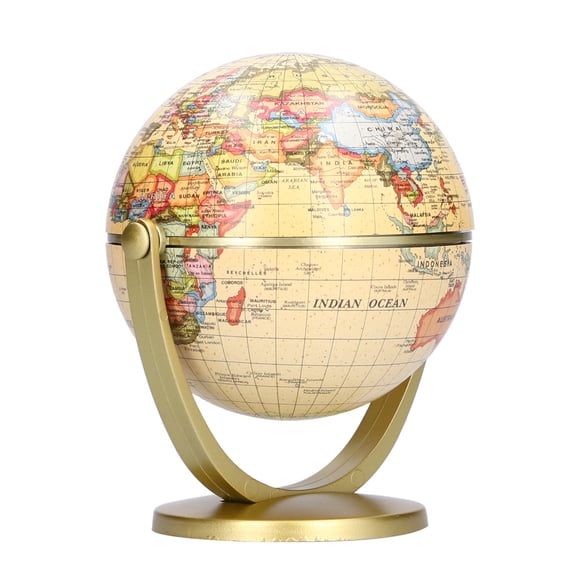 Herwey Mini World Map Globe English Edition Desktop Rotating Earth Geography Globe SS