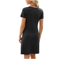thumbnail image 3 of FAIWAD Robe d'Été pour Femme à Manches Courtes, Robe Plissée Ample, Mini-Robe Basique, T-Shirt Extensible, Robe Soleil, 3 of 5