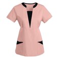 thumbnail image 1 of T-Shirts Oversize pour Femmes, Chemise à Manches Courtes Décontractée, Col en V, Hauts d'Été pour Femmes, Rose m, 1 of 3