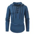 thumbnail image 3 of FAIWAD Men's Long Sleeve Drawstring Sweatshirts Drop Shoulder Zip Hooded Sweatshirts Trendy Spring Tops, 3 of 5