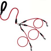 Heavy Duty Dog Leash with Padded Handle for Two Dogs | Detachable Coupler Leash Splitter with 360 Swivel Hooks | Knot Free Multi Dog Walking Leash for Hiking and Outdoor Walks