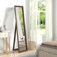 thumbnail image 2 of Gymax 61'' x 14.5'' Full Length Mirror w/ Stand Solid Wood Frame Full Body Mirror, 2 of 9