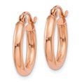 thumbnail image 2 of Boucles d'Oreilles Créoles Légères en Or Rose 14K Polies, 2 of 3