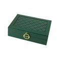 thumbnail image 4 of lionlar Travel Jewelry Box, Jewelry Storage Display Holder Mini Double Layer Soft Velvet Green, 4 of 9
