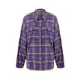 thumbnail image 4 of Women Plaid Flannel Shirt Jacket Button Down Lapel Long Sleeve Shirts Blouse Shacket Cardigan Coats Fall Spring Clothes, 4 of 6
