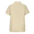 thumbnail image 4 of DPTALR Women's Tops Solid Button Shirt Female V-Neck Loose T-shirt Blouse Tops, 4 of 8