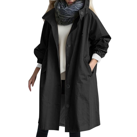 2025 Loose Comfortable Hooded Coat Ski Jacket Women Plus Size Outwear Womens Elegant Windbreaker Rain Coats Plus Size Wild Winter Women's Coat
