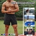 thumbnail image 4 of Men Sport Shorts Elastic Waist Pocket Towel Loop Running Basketball, 4 of 8