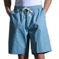 thumbnail image 1 of Birdeem Mens Solid Fashion Casual Cotton Drawstring Elastic Waist Half Shorts Pants, 1 of 12