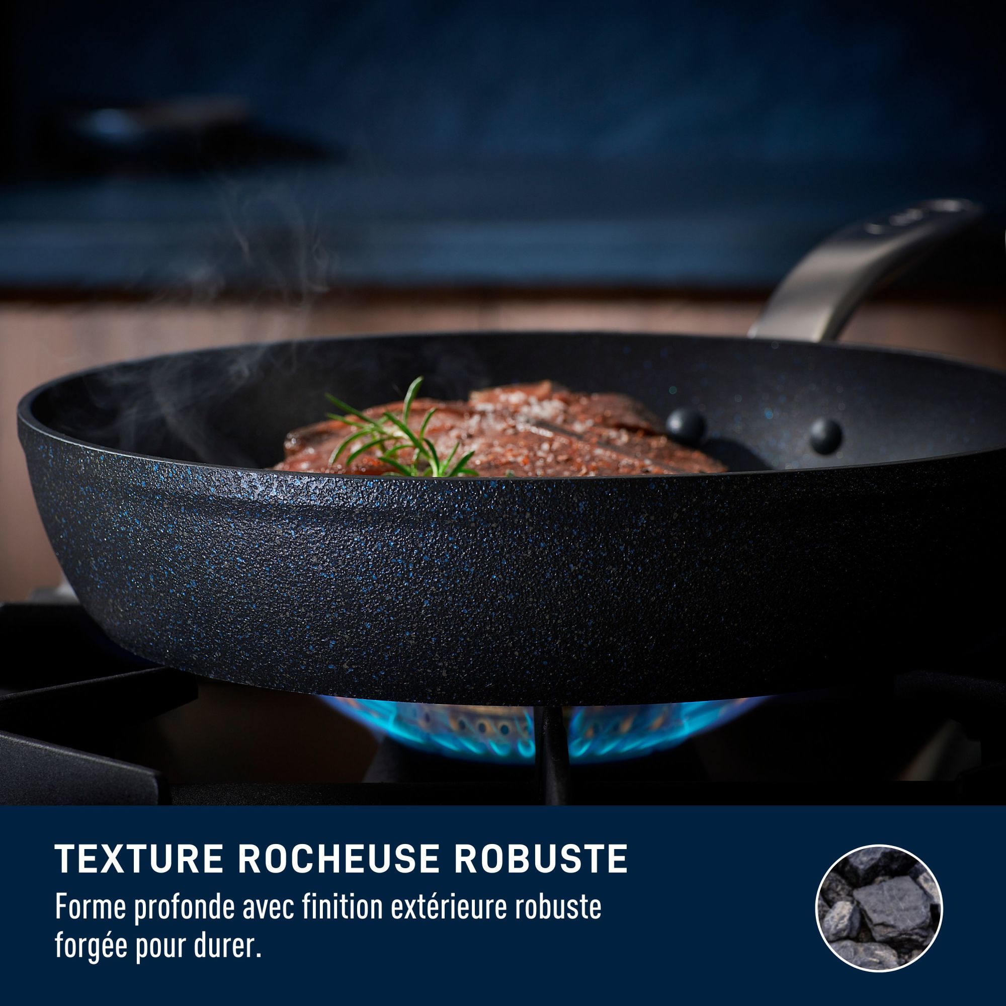 Ensemble T-fal Stone Shield de 10 pièces avec technologie DefenseShield™, fabrication en 6 couches, texture pierre robuste, à l’épreuve du lave-vaisselle et du four
