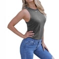 thumbnail image 2 of Débardeurs pour Femmes Mode Femmes Décontracté Sans Manches Col Rond Dames Hauts Unis Chemisiers Camisole Débardeur Femmes Chemisiers et Hauts Mode Débardeur Chemisiers pour Femmes, 2 of 7