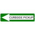 thumbnail image 1 of CURBSIDE PICKUP Green Left Arrow 24 x 6 inch Aluminum Composite Sign, 1 of 4