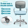 thumbnail image 4 of Gymax Chaise de Bureau pour Enfants à Hauteur Réglable Chaise d'Étude pour Enfants avec Roulettes Universelles Automatiques Bleu, 4 of 7