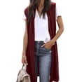 thumbnail image 1 of Cardigan Kimono Léger Sans Manches à devant Ouvert avec Poches pour Femme, Décontracté, 1 of 7