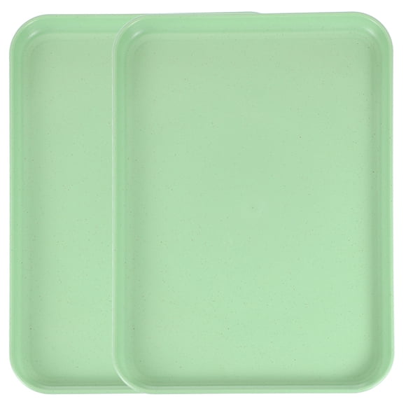 Uxcell2Pcs Plastic Serving Trays, 12.2 x 8.7 Inch Rectangle Food Trays Serving Cafeteria Trays for Kitchen Restaurant Coffee Fruit Burger Lunch Dessert, Matcha