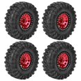 thumbnail image 3 of Pneu RC, Roue RC Largeur 1,8 Po Alliage d'Aluminium pour Crawler RC 1/10 Rouge, 3 of 8