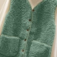thumbnail image 4 of FAIWAD Womens Fleece Vest Fall Winter Warm Sleeveless Button Down Waistcoat Solid Color Loose Vest Coat, 4 of 7