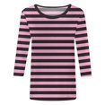thumbnail image 3 of Hauts pour Femmes Chemises Mi-Longues Manches Trois Quarts Chemises Graphiques T-Shirts T-Shirts Décontractés Hauts Tunique à Col Rond Femmes Haut Chemises à Manches Longues Course Chemise à Manches Longues Femmes Courte Femmes Ample, 3 of 3