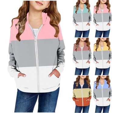 Bovxnpu Toddler Boys Girls Fall and Winter Jacket, Girls Full Zip Hoodie Sweatshirt, Children's Long Sleeved Pattern T-shirt Printed Round Neck Short Top Zipper Hooded Sweatshirt