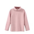thumbnail image 1 of MIASHUI Kids Tops Children's Turtleneck Long Sleeved Warm T Shirts Solid Color Pullover,Pink,11-12 Years, 1 of 5
