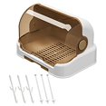 thumbnail image 3 of Baby Bottle Drying Rack,Baby Bottle Drying Box Cutlery Box Container with Cover,Baby Bottle Drying Rack Dish Rack with Cover,Bottles Storage Box,Dish Strainer Basket for Kitchen Dish Drainers Racks, 3 of 9