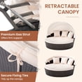 thumbnail image 2 of Gymax Lit de Jour Rond pour Patio en Rotin PE avec Coussins, Sectionnel, avec Auvent Rétractable, Extérieur, 2 of 7