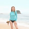 thumbnail image 3 of Women's Long Sleeve Rash Guard UPF 50+ Striped Swim Shirts, 3 of 8