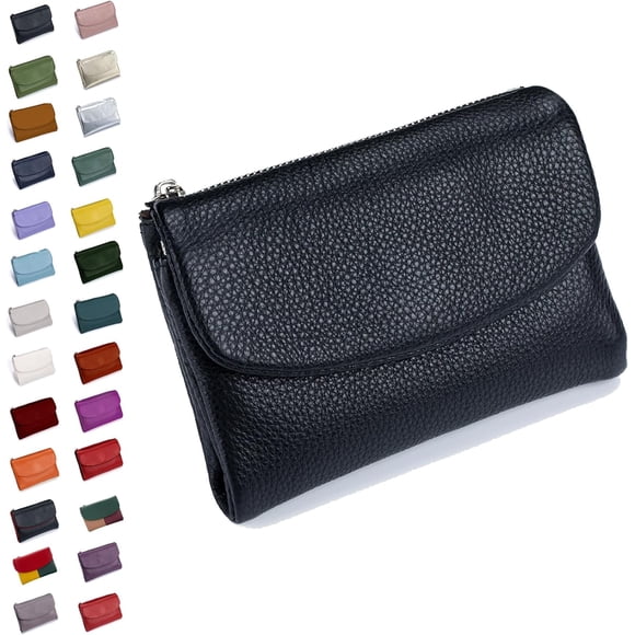 Joyfullygo Wallet, Relevantk Pebble Leather Wallet for Women & Men, RFID Anti-Theft Protection, Waterproof Genuine Leather with Credit Card Holder and Large Capacity