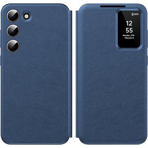MYKOMI pour Samsung Galaxy S23 avec Smart petit écran, boîtier de téléphone S-View Wallet, pour Samsung S23 Housse de protection en cuir pour Samsung S23 5G étui