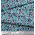 thumbnail image 2 of Soimoi Polyester Crepe Fabric Damask Ethnic Decor Fabric Printed Yard 42 Inch Wide, 2 of 3