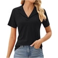 thumbnail image 1 of Vente Liquidation de Hauts pour Femmes! Polos pour Femmes Col à Revers Col en V Manches Courtes Blouse Chic Décontractée Tunique Hauts Été Liquidation, 1 of 8