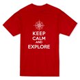 thumbnail image 1 of Keep Calm and Explore Men's Red T-shirt, 1 of 1