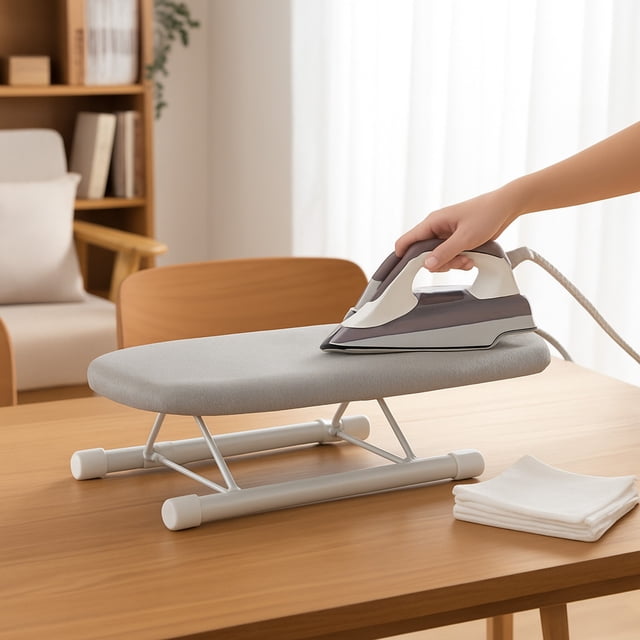 PEONAVET Ironing Board, Small Foldable Iron Board Portable Metal Frame Tabletop Ironing Table for Home Travel Use, Mobile Ironing Sleeve Accessories