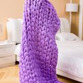 thumbnail image 4 of Hand Arm Knitting Blanket Thick DIY Chunky Yarn Roving Knitted Blanket Bulky Yarn Winter Warm, 4 of 8