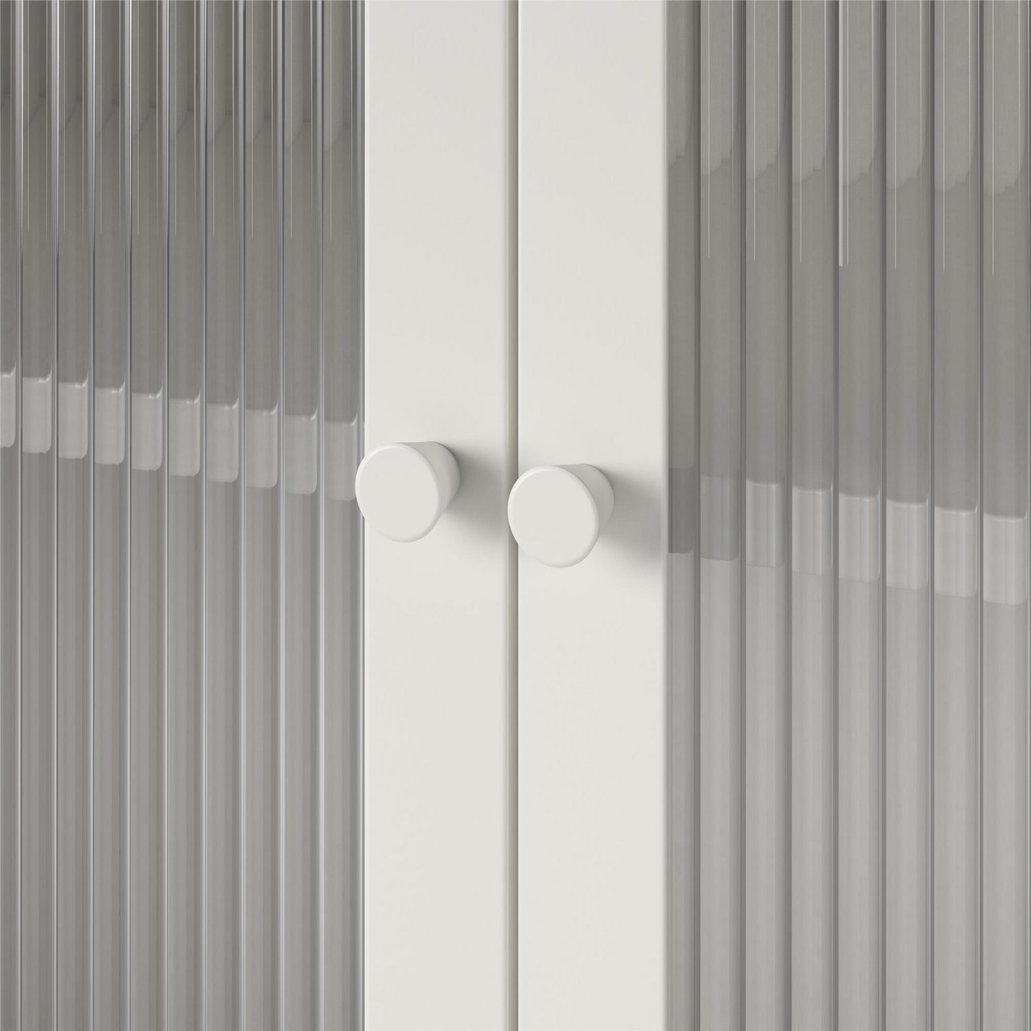 Grand meuble de rangement à 2 portes Ashbury Heights de Systembuild Evolution, métal et portes en verre cannelé, noir