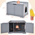 thumbnail image 4 of Costway Cat Litter Box  Wooden Enclosure Pet House Washroom Storage Bench Grey, 4 of 9