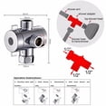 thumbnail image 2 of Faucet Diverter 3 Way Shower Head Diverter Faucet Diverter Valve Bathroom Universal System Component Replacement Part  Valves For Bathroom, 2 of 7