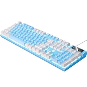 Clavier de jeu mécanique filaire USB LED Effets de l'éclairage pour PC Jeu Bureau Bleu Blanc