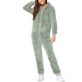thumbnail image 2 of Combinaisons pour Femmes Chic Femmes Combinaison à Manches Longues à Capuche Pyjama Décontracté Hiver Chaud Combinaison de Nuit Automne Combinaison en Liquidation, 2 of 6