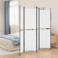 thumbnail image 1 of vidaXL 4-Panel Room Divider White 200x180 cm Fabric, 1 of 5