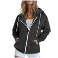 thumbnail image 1 of Timegard Zip up Hoodies for Women Long Sleeve Sweatshirt Fall Winter Solid Color Comfy Jacket with Pockets, 1 of 6