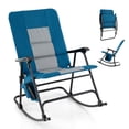 thumbnail image 1 of Costway Oversized Folding Rocking Chair w/ Metal Frame Armrests Side Pocket for Backyard, 1 of 10