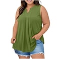 thumbnail image 1 of Posijego Débardeurs Grande Taille pour Femmes Blouse Habillée Col en V Sans Manches Plissée Décontractée pour le Travail, 1 of 7