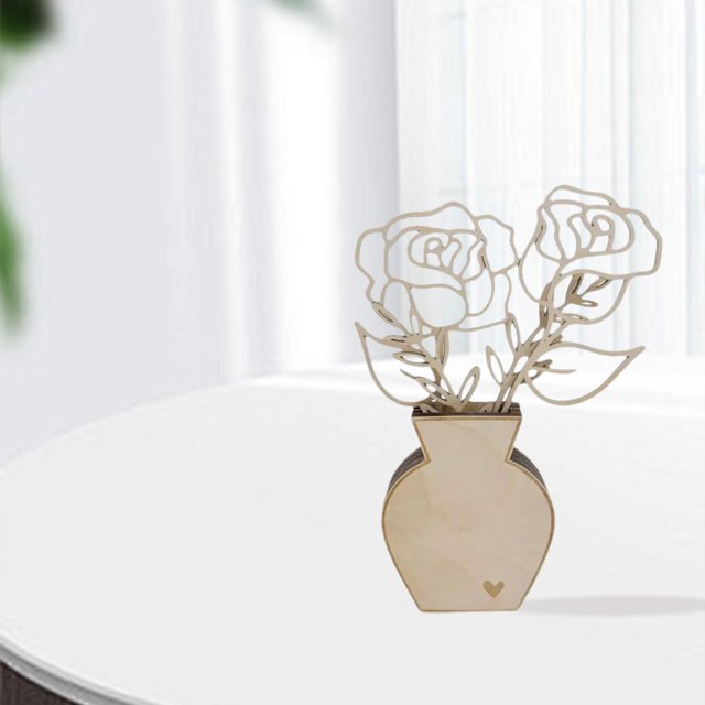 Elodie Flower Wooden Desktop Ornament Table Decor for Birthday Wedding Housewarming