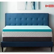 ViscoLogic 2 Inch Gel Memory Foam Mattress Topper Without Cover, Queen Mattress Topper