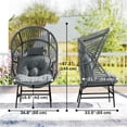 thumbnail image 3 of Outsunny Wicker Egg Chair, 330 lbs Indoor Outdoor Rattan Lounge Chair, 3 of 10